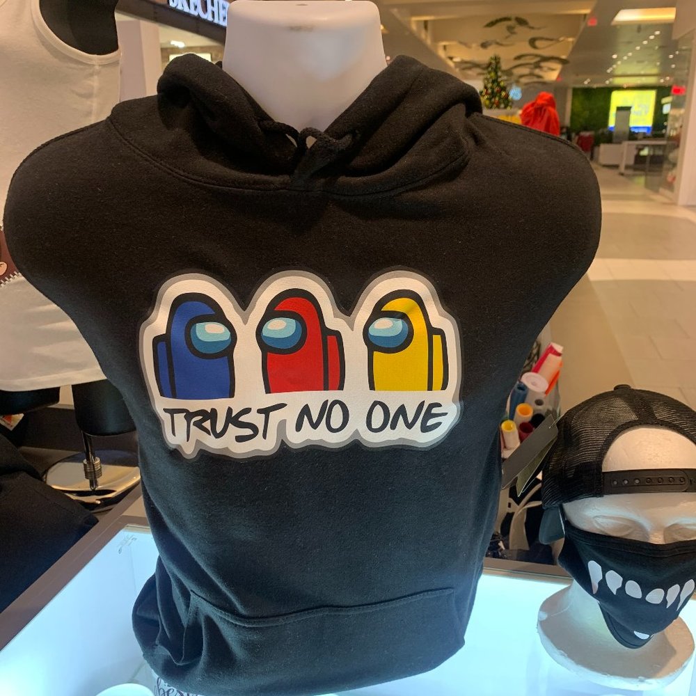 Among us trust no one adult and kids hoodies